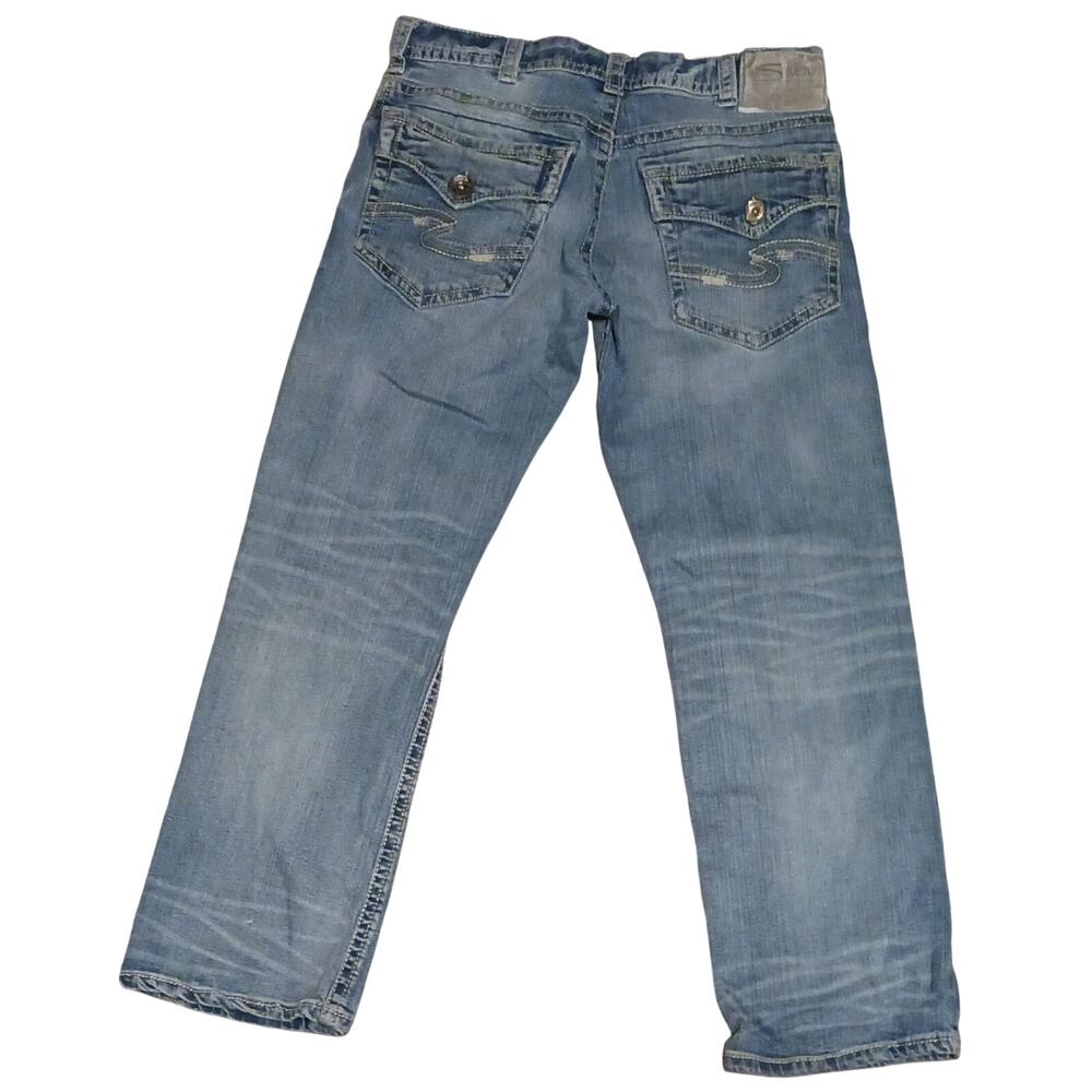 Silver Jeans Gordie 32x28 Light wash Blue Mens Jeans  Distressed Destroyed